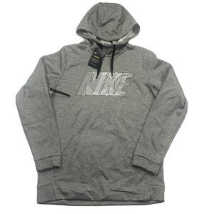 Nike Therma Fit Hoodie Graphic Logo Grey Gray Heather BV2755-071 Mens Size Med